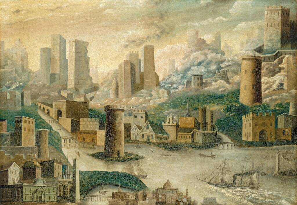 A City of Fantasy by American 19th Century, mid 19th century