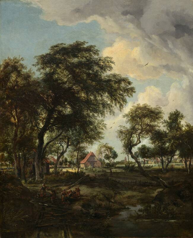 A Farm in the Sunlight by Meindert Hobbema, 1668