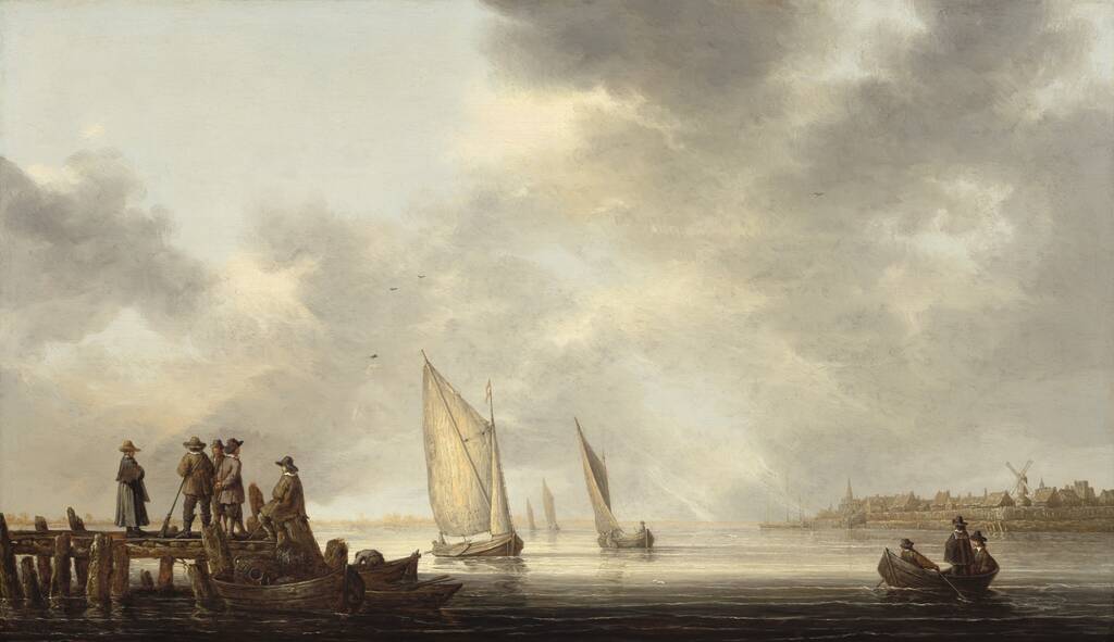 A Pier Overlooking Dordrecht by Aelbert Cuyp, early 1640s