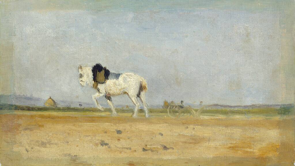 A Plow Horse in a Field by Stanislas Lépine, 1870/1874
