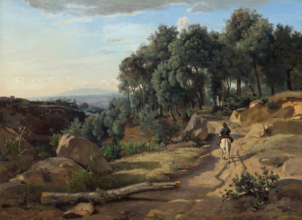 A View near Volterra by Jean-Baptiste-Camille Corot, 1838
