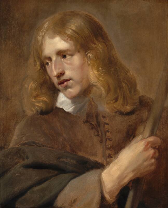 A Young Man Holding a Staff by Pieter Claesz Soutman, 1640