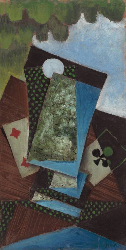 Ace of Clubs and Four of Diamonds by Juan Gris, 1915