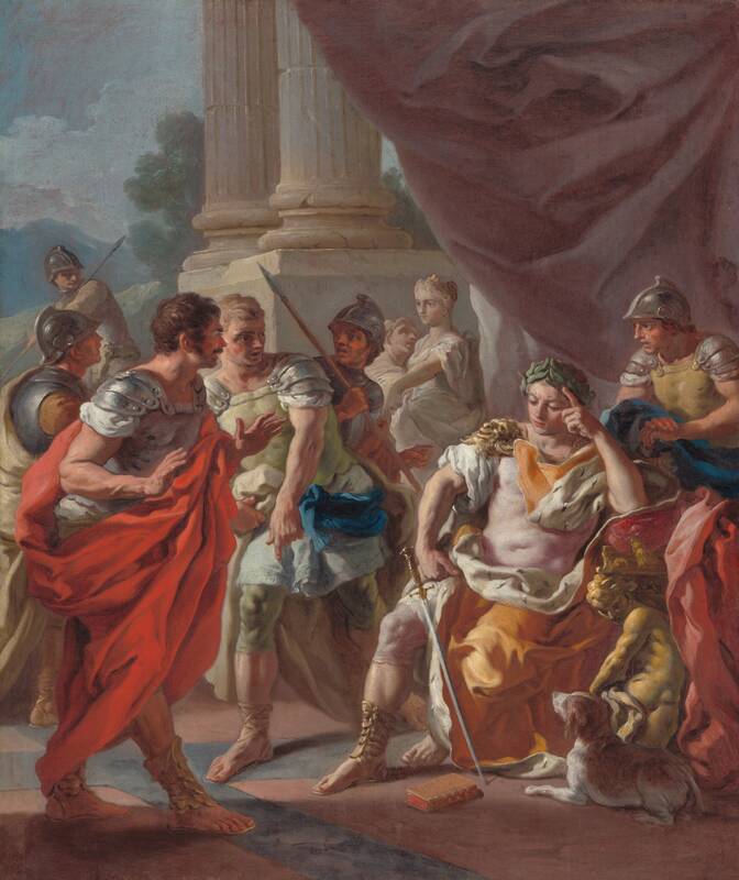 Alexander Condemning False Praise by Francesco de Mura, 1760s