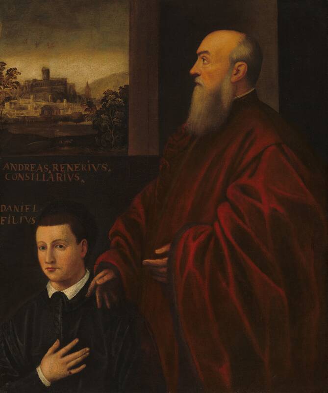 Andrea Renier and His Son Daniele by Anonymous Artist, c. 1560/1566