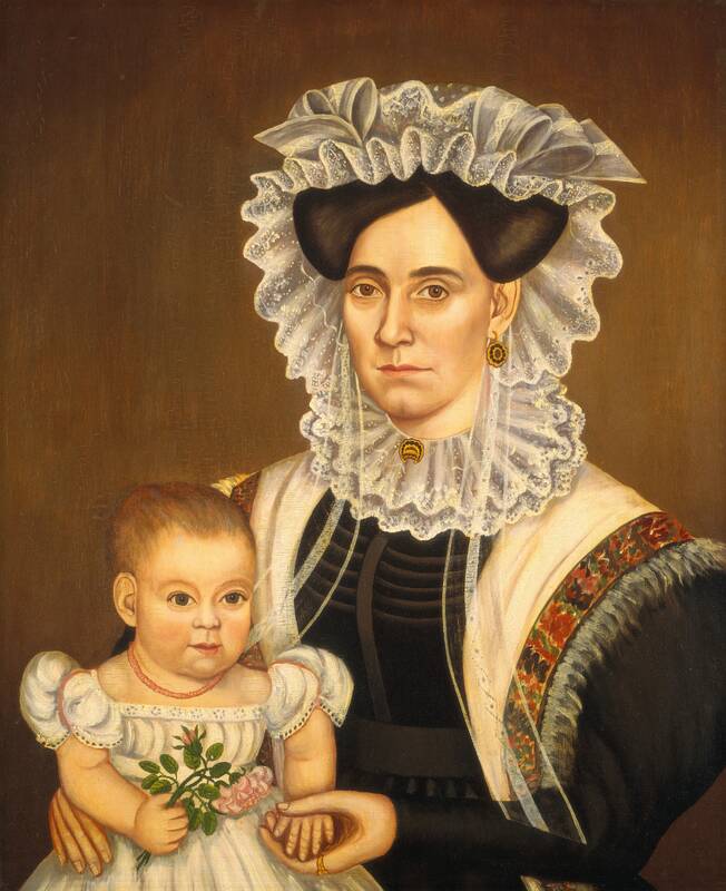 Aphia Salisbury Rich and Baby Edward by Milton W. Hopkins, c. 1833