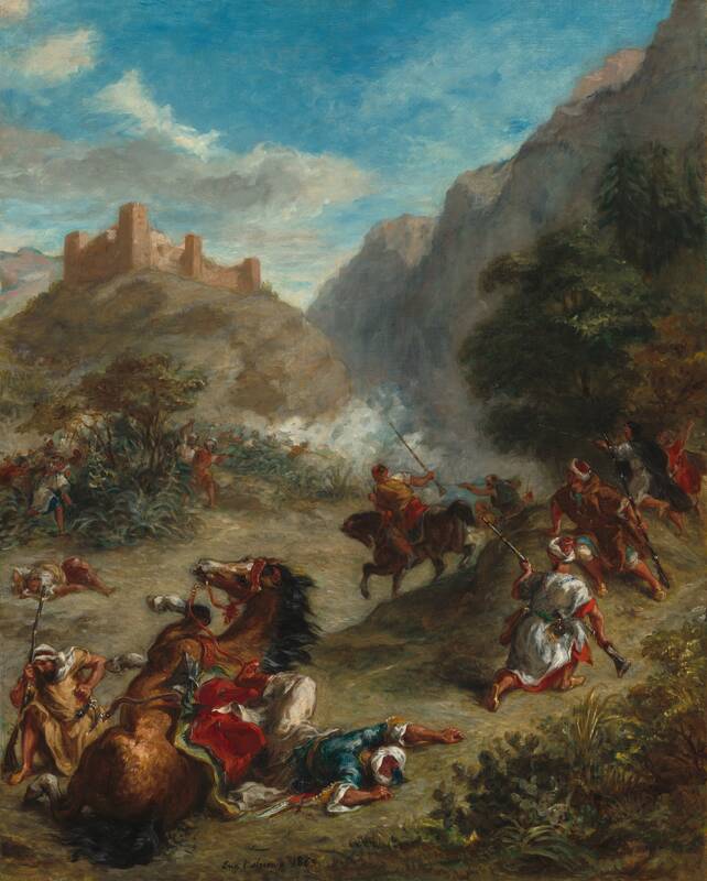 Arabs Skirmishing in the Mountains by Eugène Delacroix, 1863