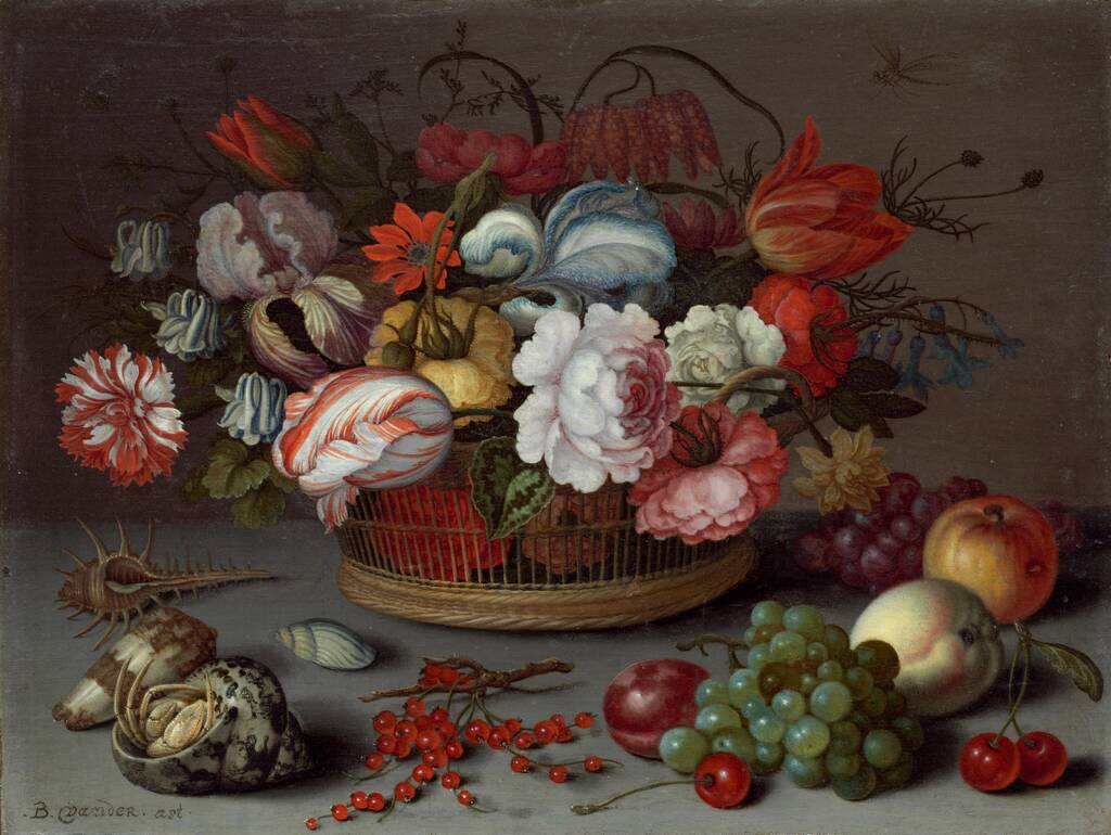 Basket of Flowers by Balthasar van der Ast, c. 1622