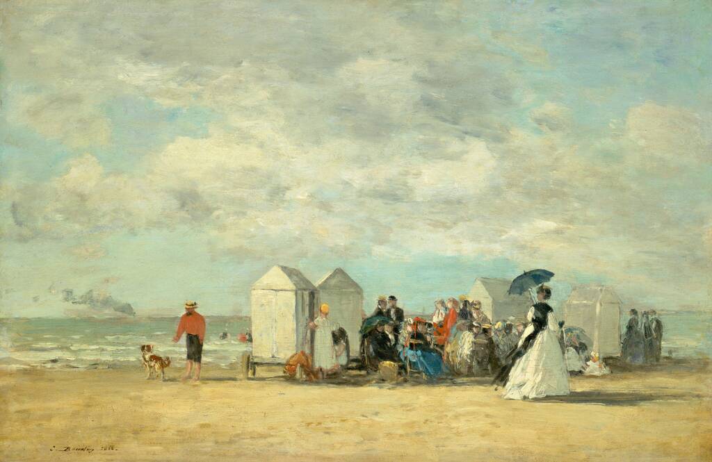 Beach Scene by Eugène Boudin, 1862