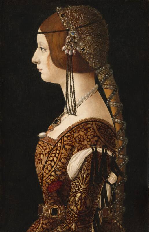 Bianca Maria Sforza by Ambrogio de Predis, probably 1493