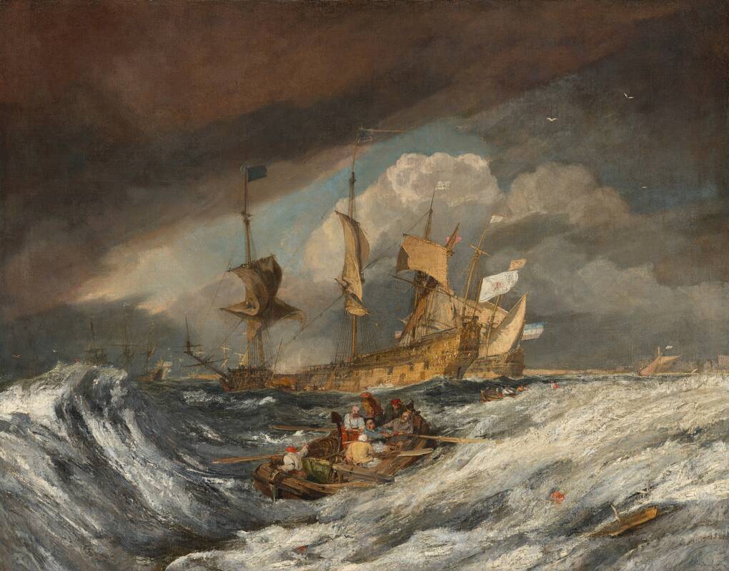 Boats Carrying Out Anchors to the Dutch Men of War by Joseph Mallord William Turner, c. 1804