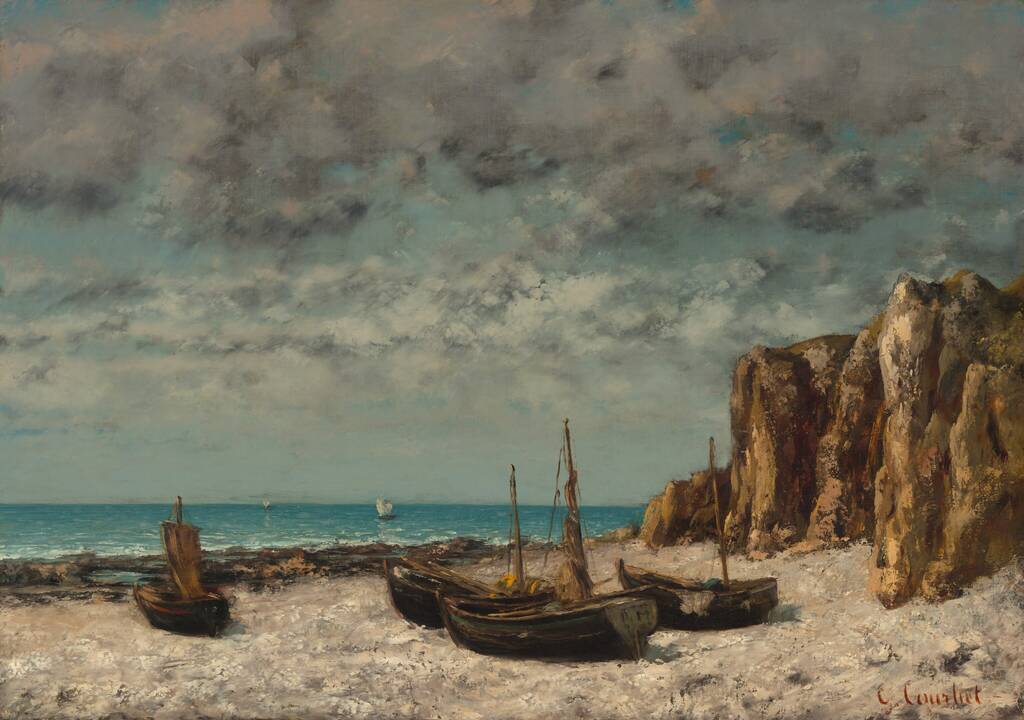Boats on a Beach, Etretat by Gustave Courbet, c. 1872/1875