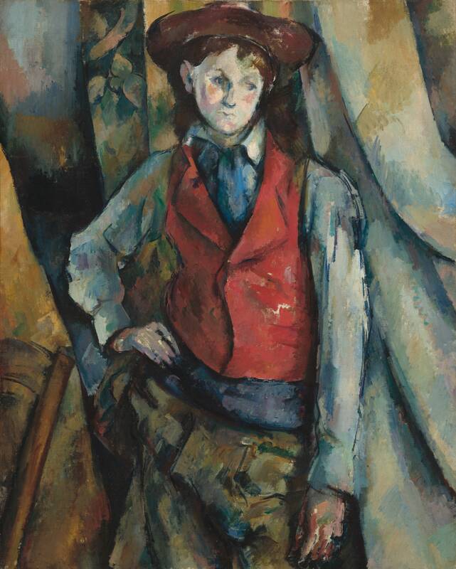 Boy in a Red Waistcoat by Paul Cézanne, 1888-1890