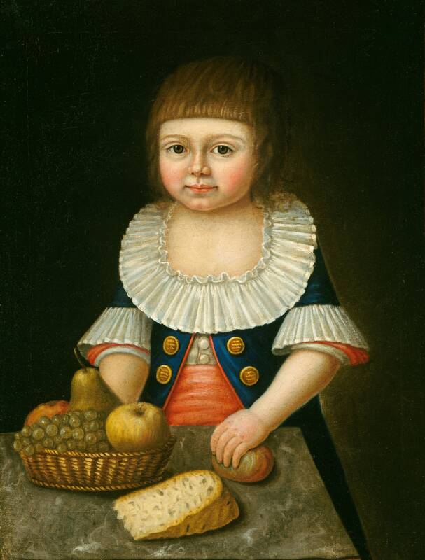 Boy with a Basket of Fruit by American 18th Century, c. 1790