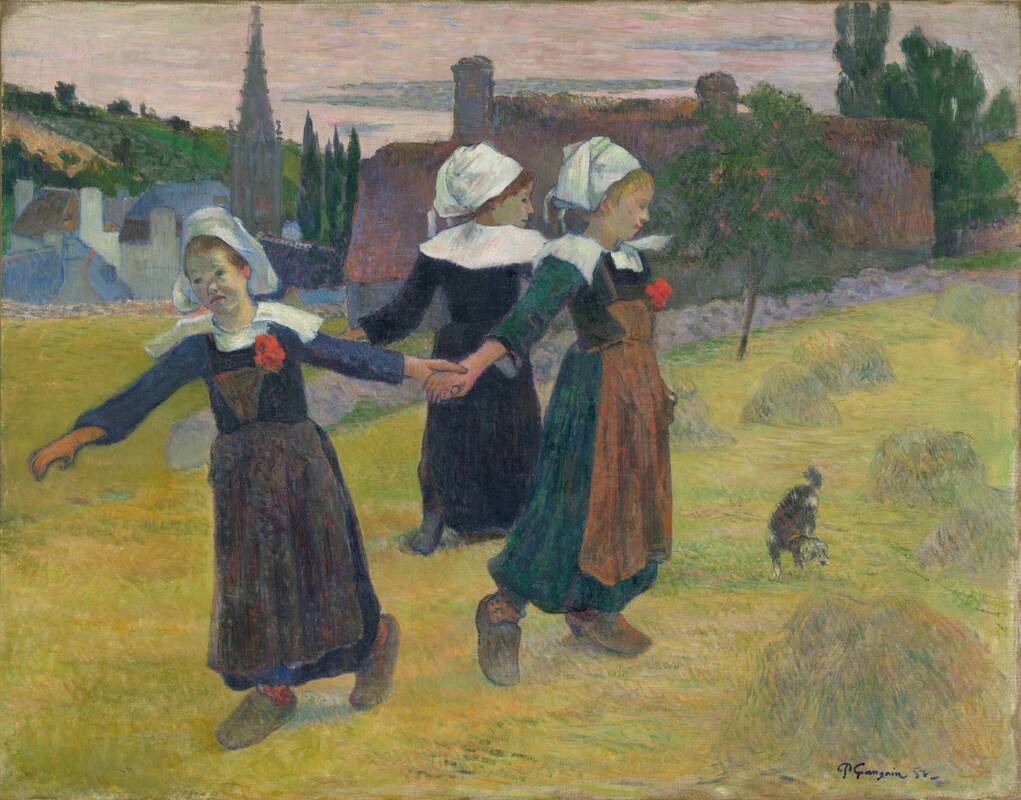 Breton Girls Dancing, Pont-Aven by Paul Gauguin, 1888