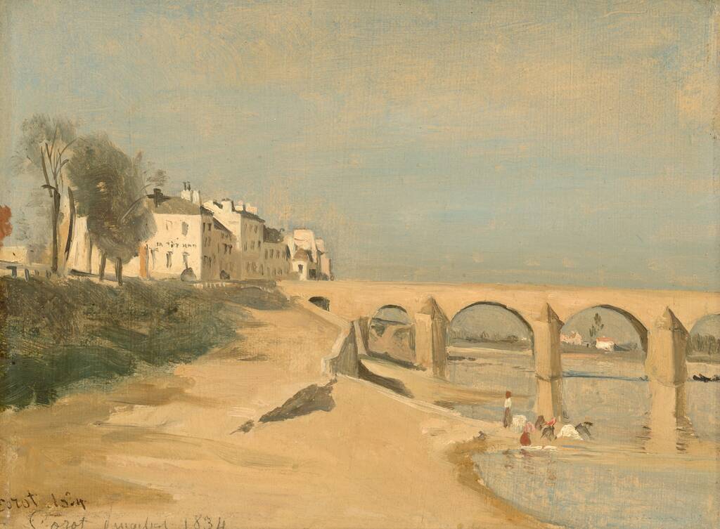 Bridge on the Saône River at Mâcon by Jean-Baptiste-Camille Corot, 1834