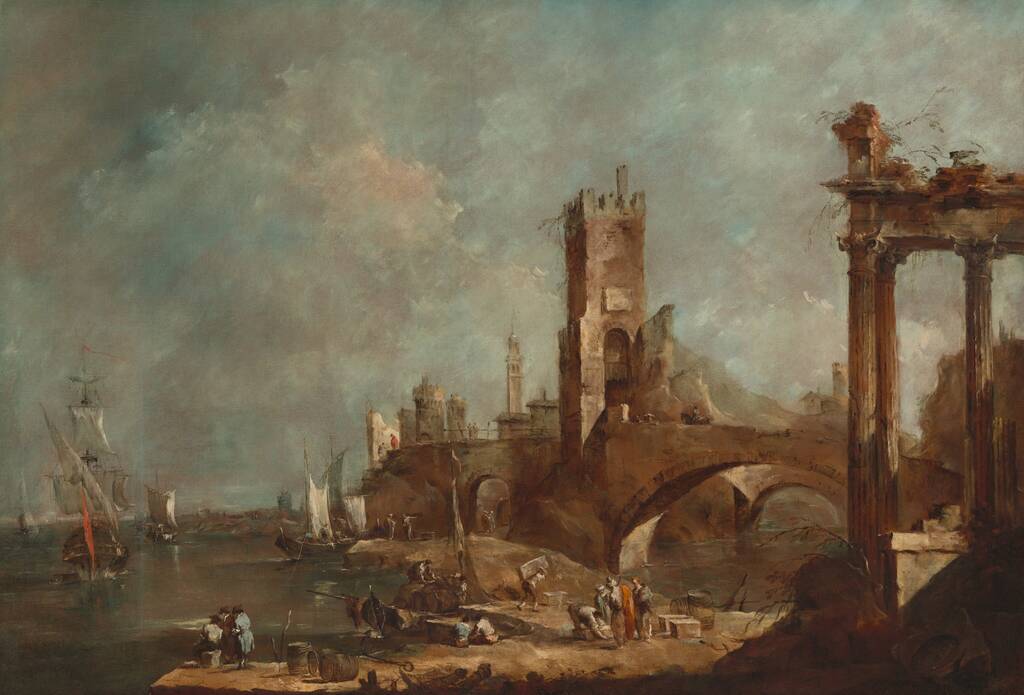 Capriccio of a Harbor by Francesco Guardi, c. 1760/1770