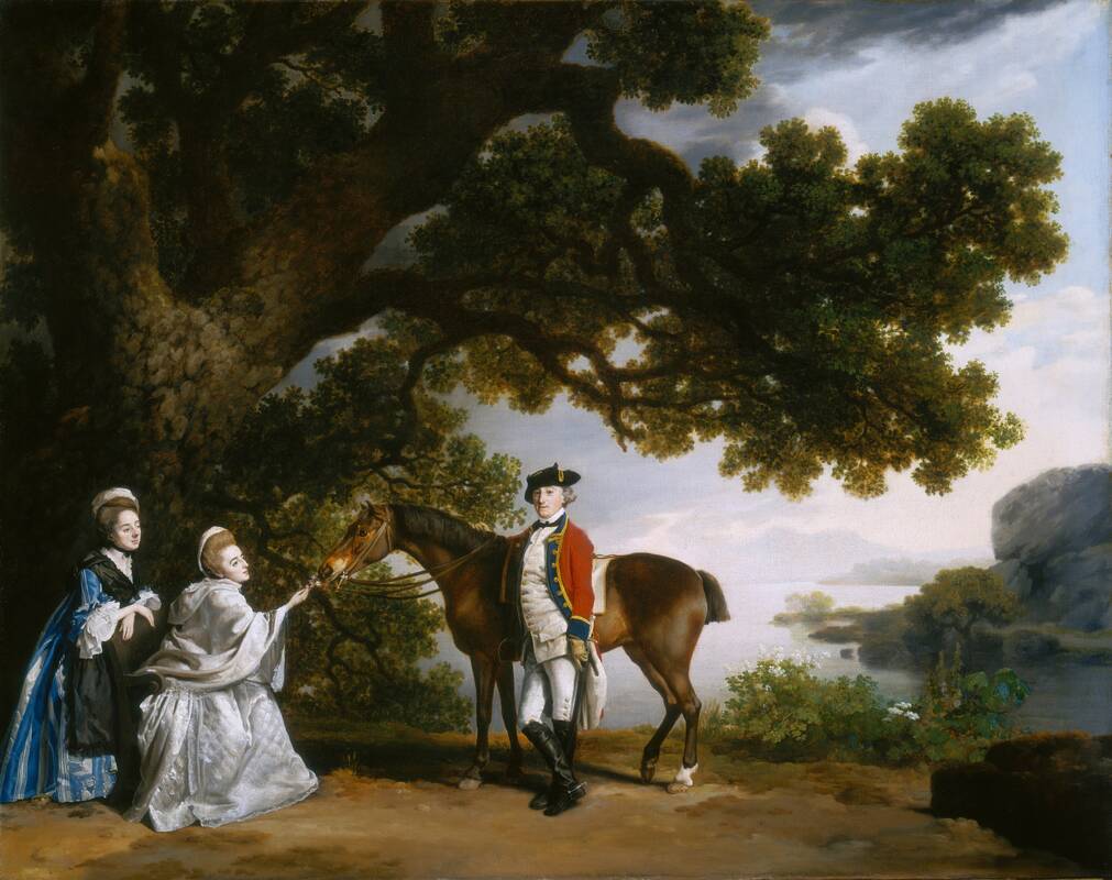 Captain Samuel Sharpe Pocklington with His Wife, Pleasance, and possibly His Sister, Frances by George Stubbs, 1769