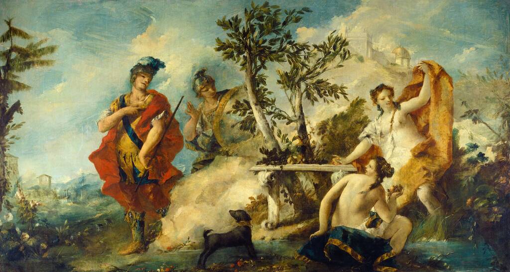 Carlo and Ubaldo Resisting the Enchantments of Armida's Nymphs by Gian Antonio Guardi, 1750/1755