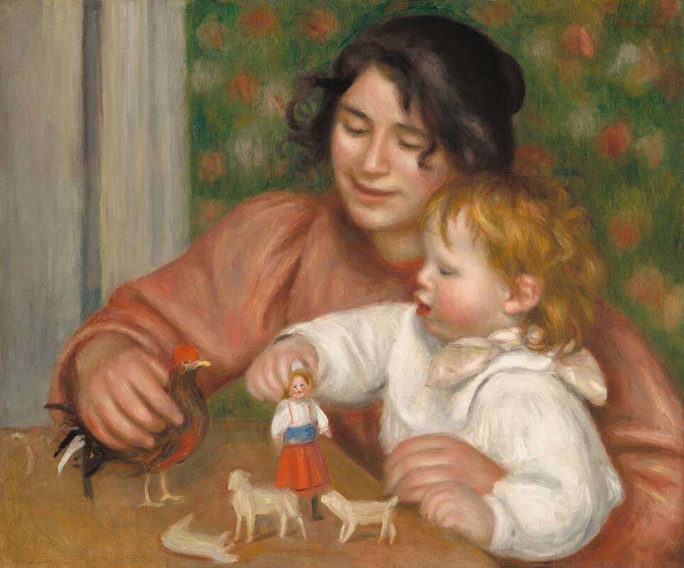 Child with Toys - Gabrielle and the Artist's Son, Jean by Auguste Renoir, 1895-1896