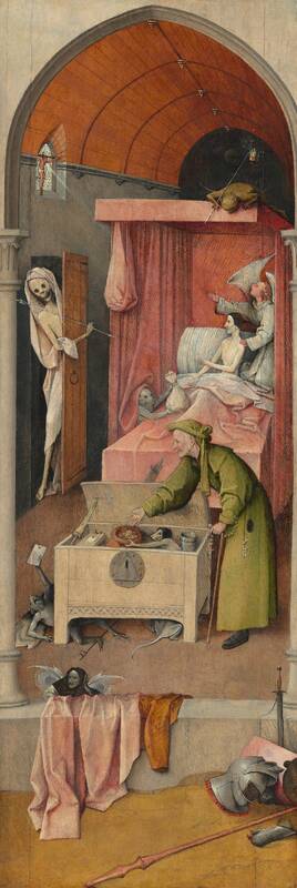 Death and the Miser by Hieronymus Bosch, c. 1485/1490
