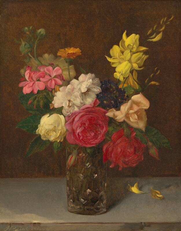 Flowers in a Cut Glass Vase by William Perkins Babcock, 185[?]