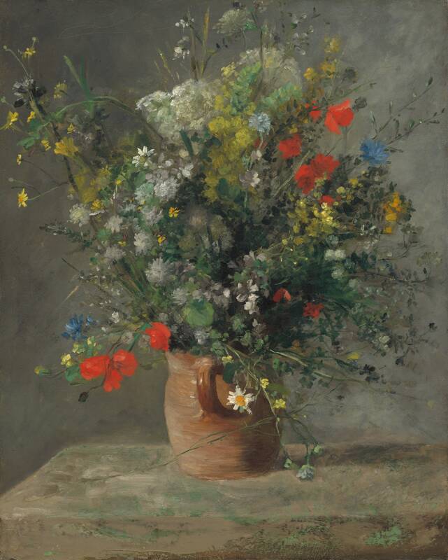 Flowers in a Vase by Auguste Renoir, c. 1866