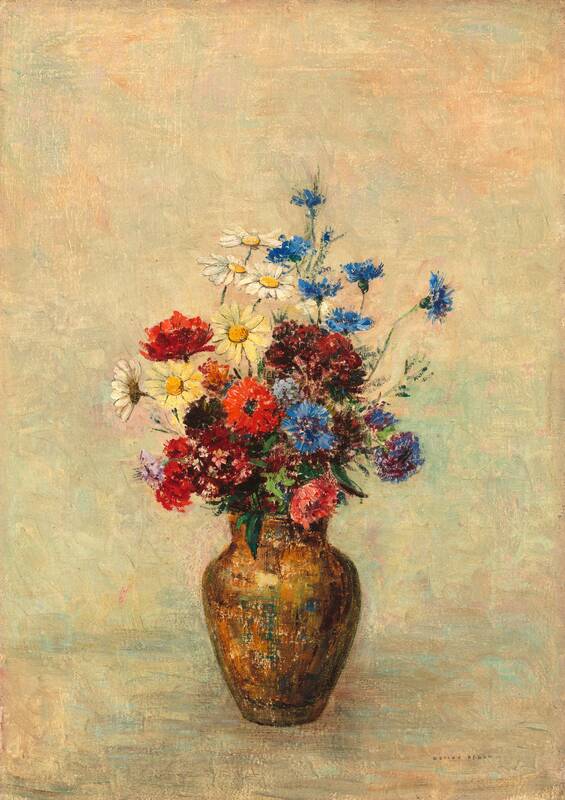 Flowers in a Vase by Odilon Redon, c. 1910