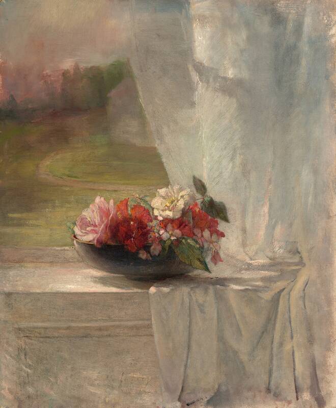 Flowers on a Window Ledge by John La Farge, c. 1861