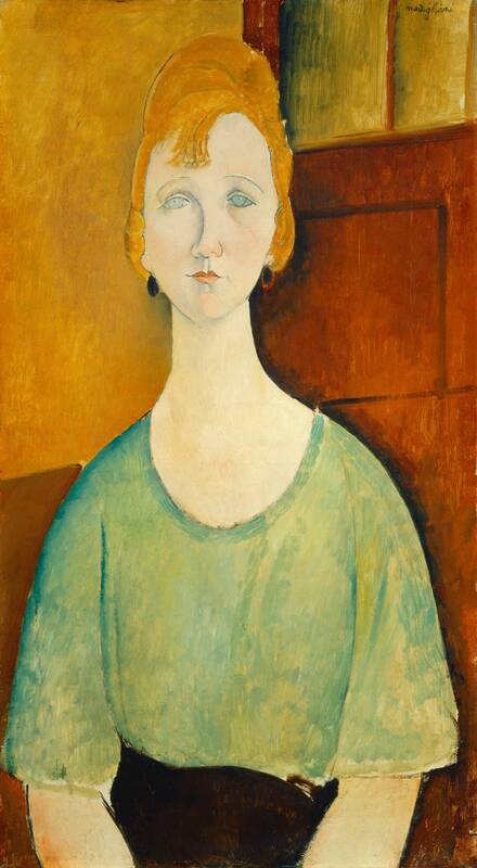 Girl in a Green Blouse by Amedeo Modigliani, 1917