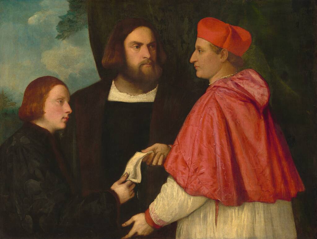 Girolamo and Cardinal Marco Corner Investing Marco, Abbot of Carrara, with His Benefice by Anonymous Artist, c. 1520/1525