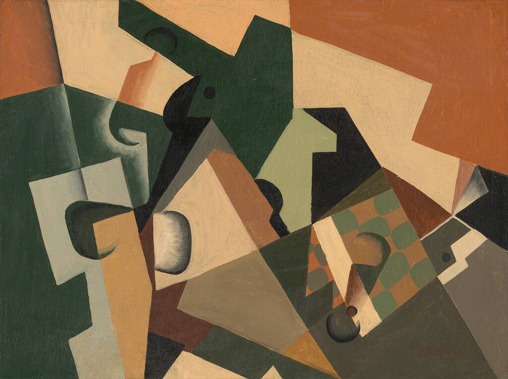 Glass and Checkerboard by Juan Gris, c. 1917