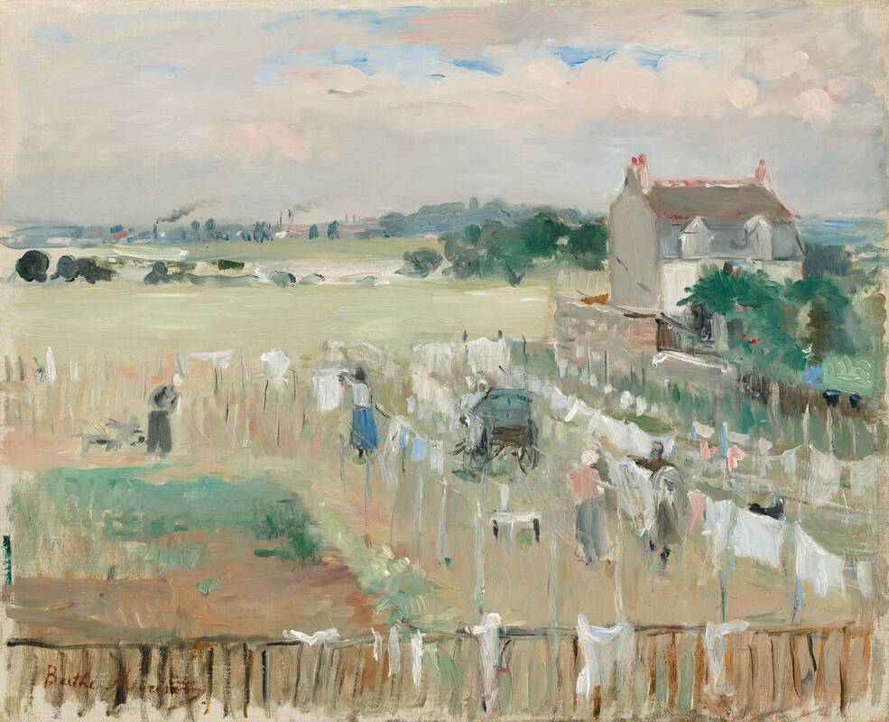 Hanging the Laundry out to Dry by Berthe Morisot, 1875