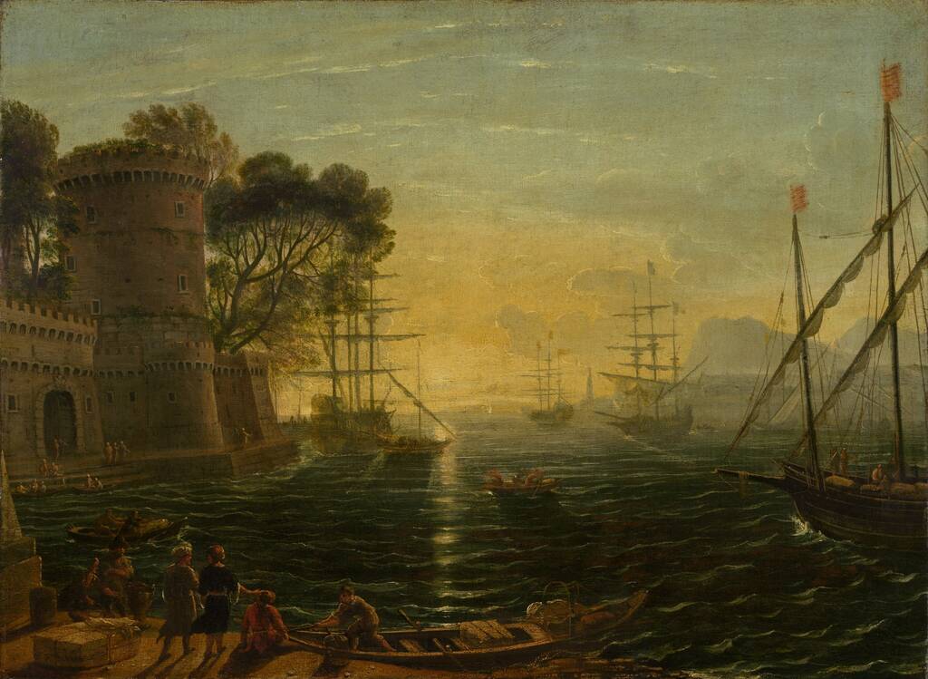 Harbor at Sunset by Anonymous Artist, late 17th century