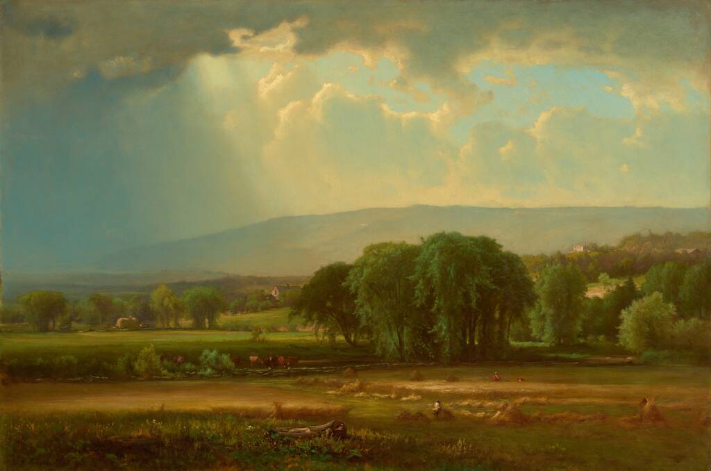 Harvest Scene in the Delaware Valley by George Inness, 1867