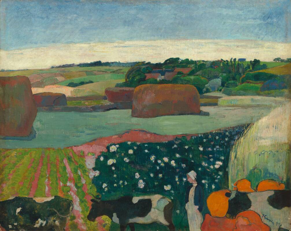 Haystacks in Brittany by Paul Gauguin, 1890