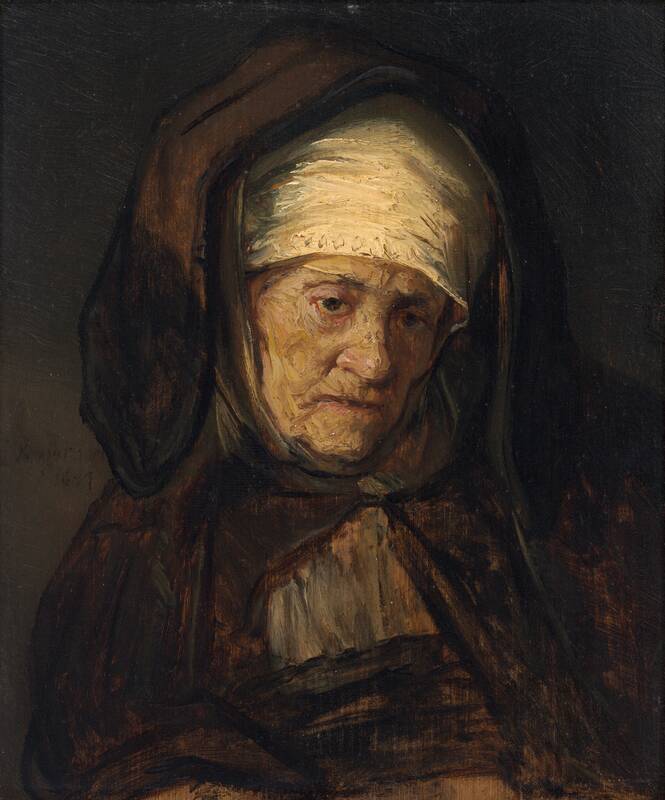 Head of an Aged Woman by Dutch 17th Century, 1655/1660