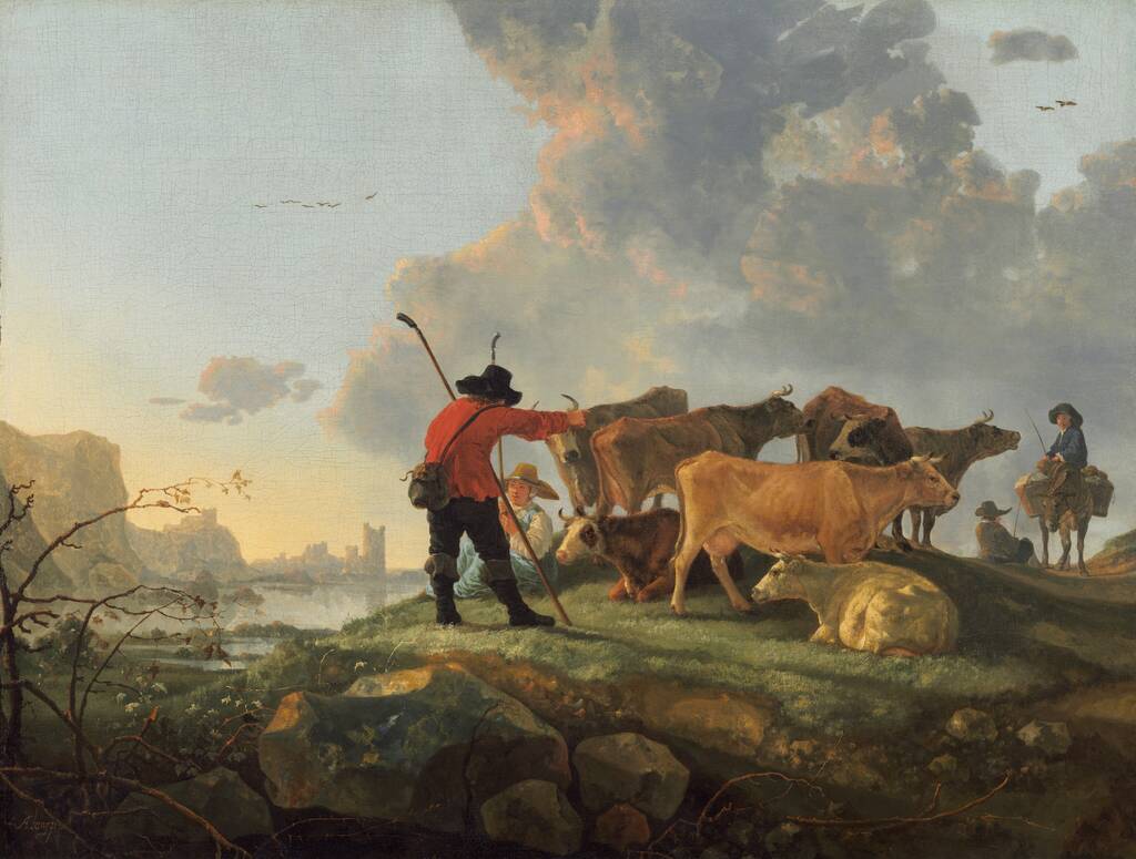 Herdsmen Tending Cattle by Aelbert Cuyp, 1655/1660