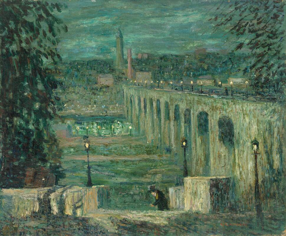 High Bridge at Night, New York City by Ernest Lawson, c. 1910/1920