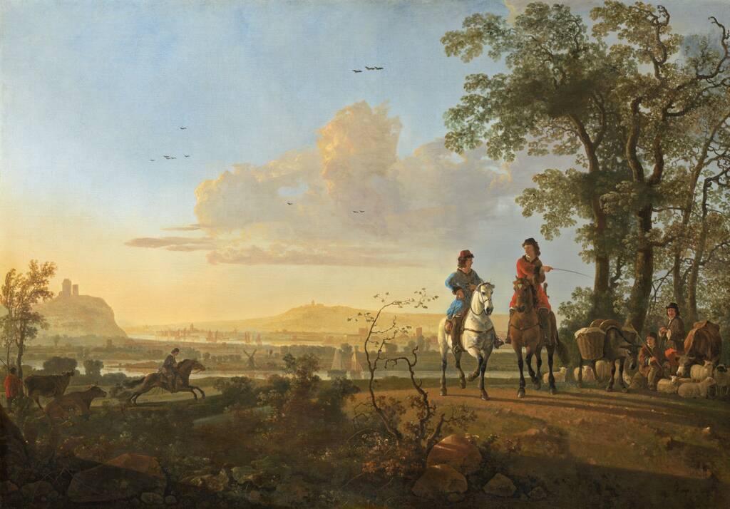 Horsemen and Herdsmen with Cattle by Aelbert Cuyp, 1655/1660