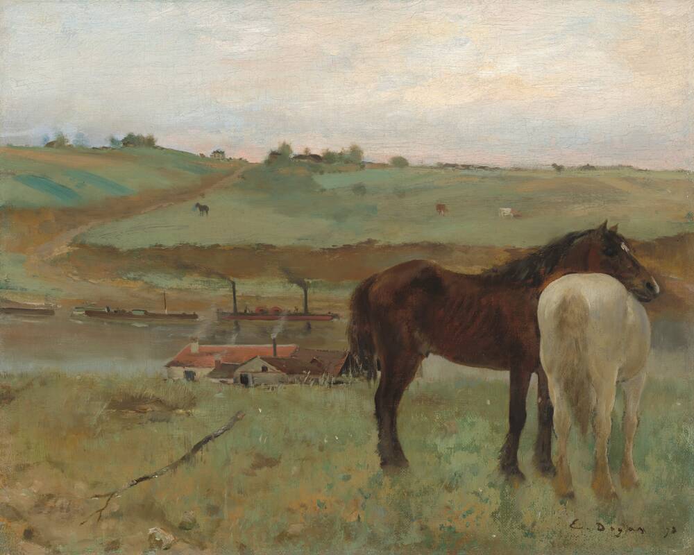 Horses in a Meadow by Edgar Degas, 1871