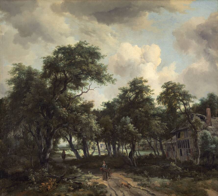 Hut among Trees by Meindert Hobbema, c. 1664