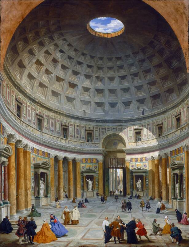 Interior of the Pantheon, Rome by Giovanni Paolo Panini, c. 1734