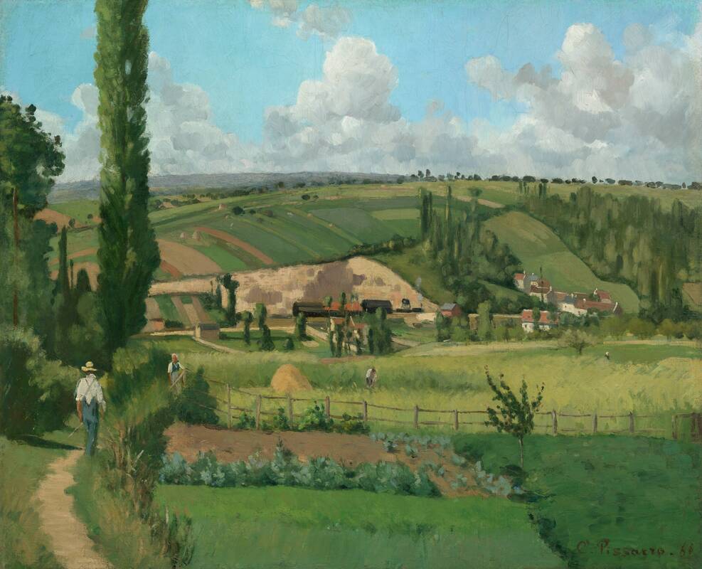 Landscape at Les Pâtis, Pontoise by Camille Pissarro, 1868