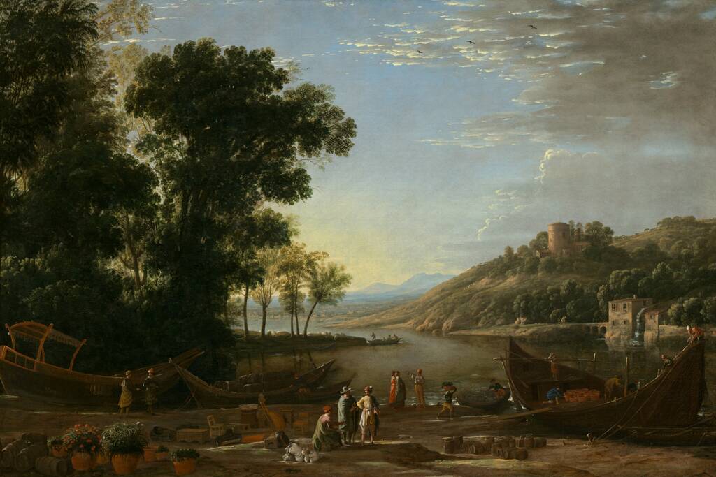 Landscape with Merchants by Claude Lorrain, c. 1629