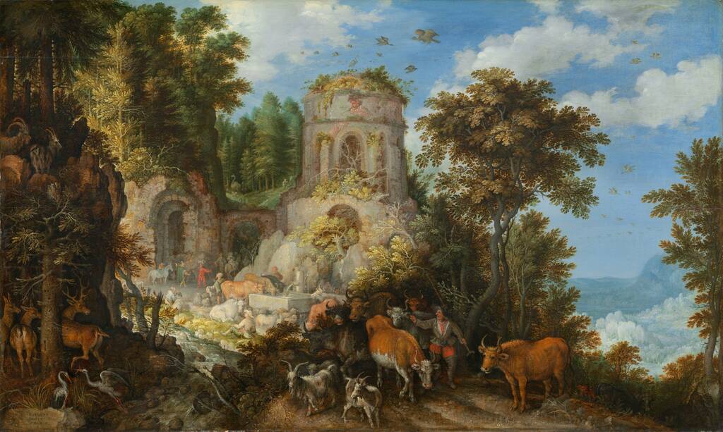 Landscape with the Flight into Egypt by Roelandt Savery, 1624