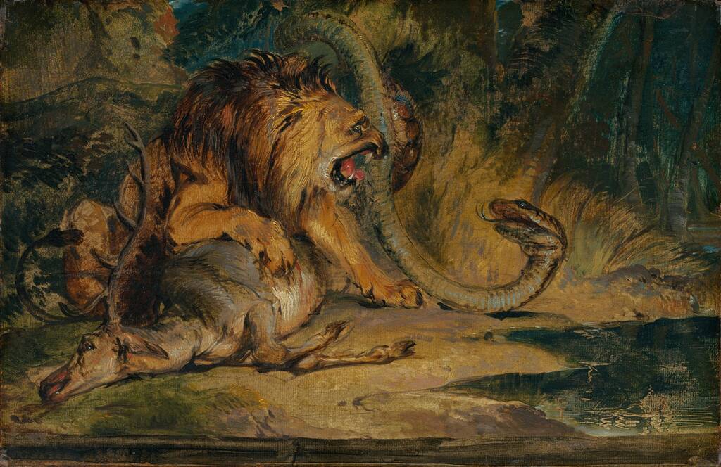 Lion Defending its Prey by Sir Edwin Landseer, c. 1840