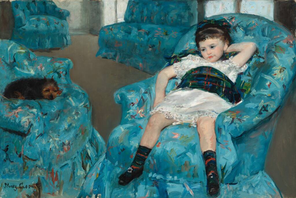 Little Girl in a Blue Armchair by Mary Cassatt, 1878