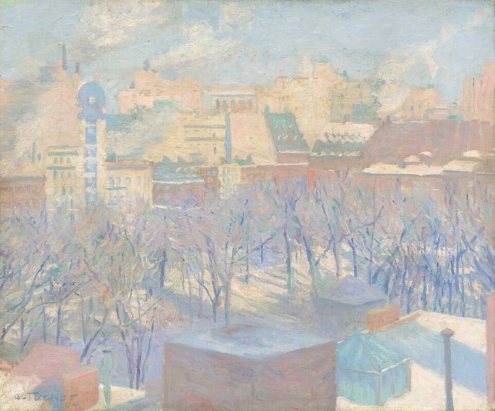 Madison Square, Snow by Allen Tucker, 1904