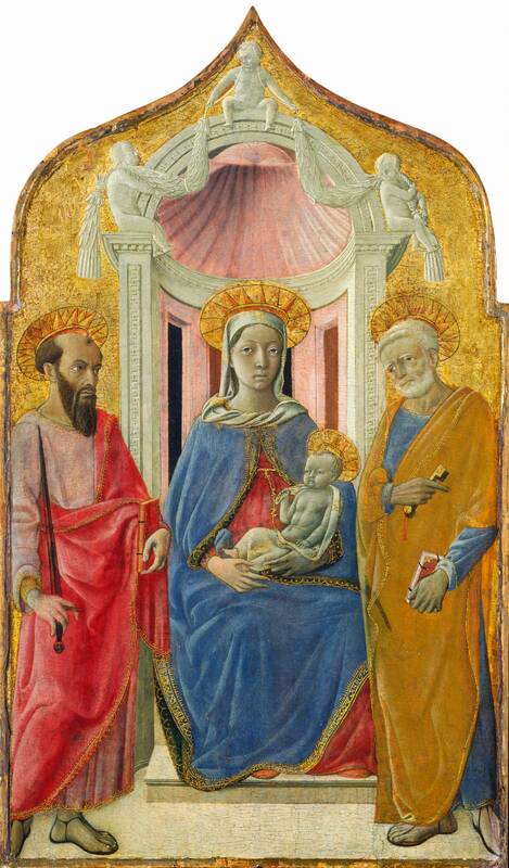 Madonna and Child Enthroned with Saint Peter and Saint Paul by Domenico di Bartolo, c. 1430